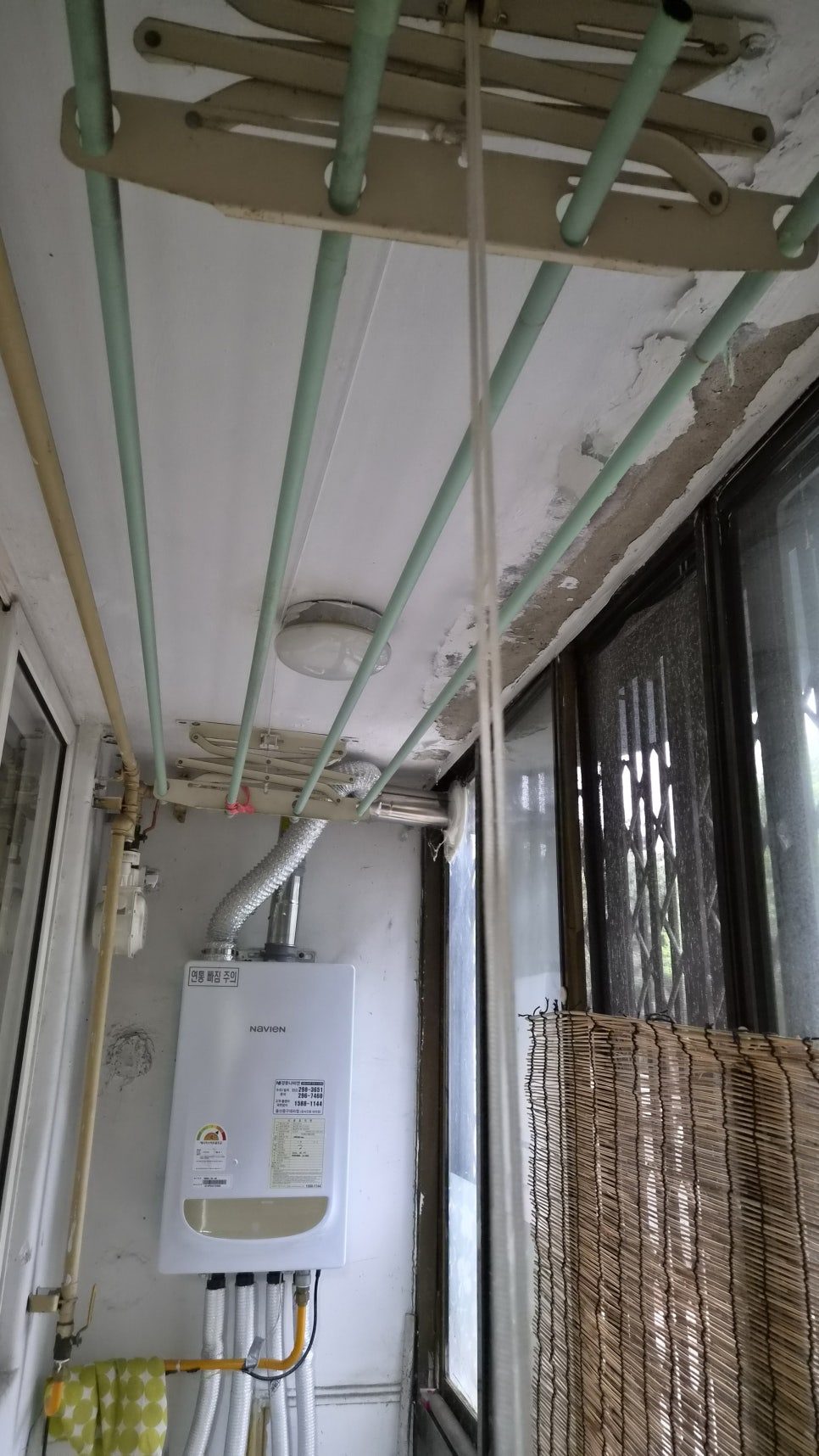 울산 중구 서동 태일그린빌라 베란다 빨래건조대 줄교체 비용 절약 수리 현장 점검